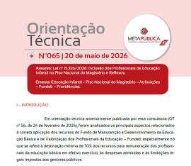 Imagem da notícia ORIENTAÇÃO TÉCNICA METAPÚBLICA 065 -  20 de maio de 2026
